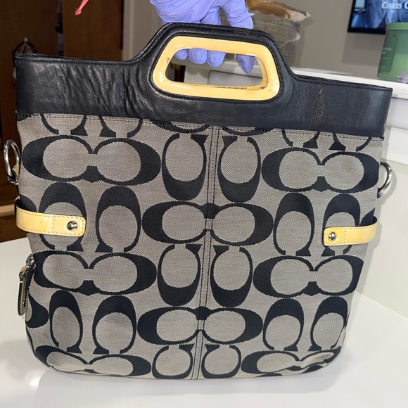 Coach Handbags - Coach Monogram Black and Grey Tote Bag